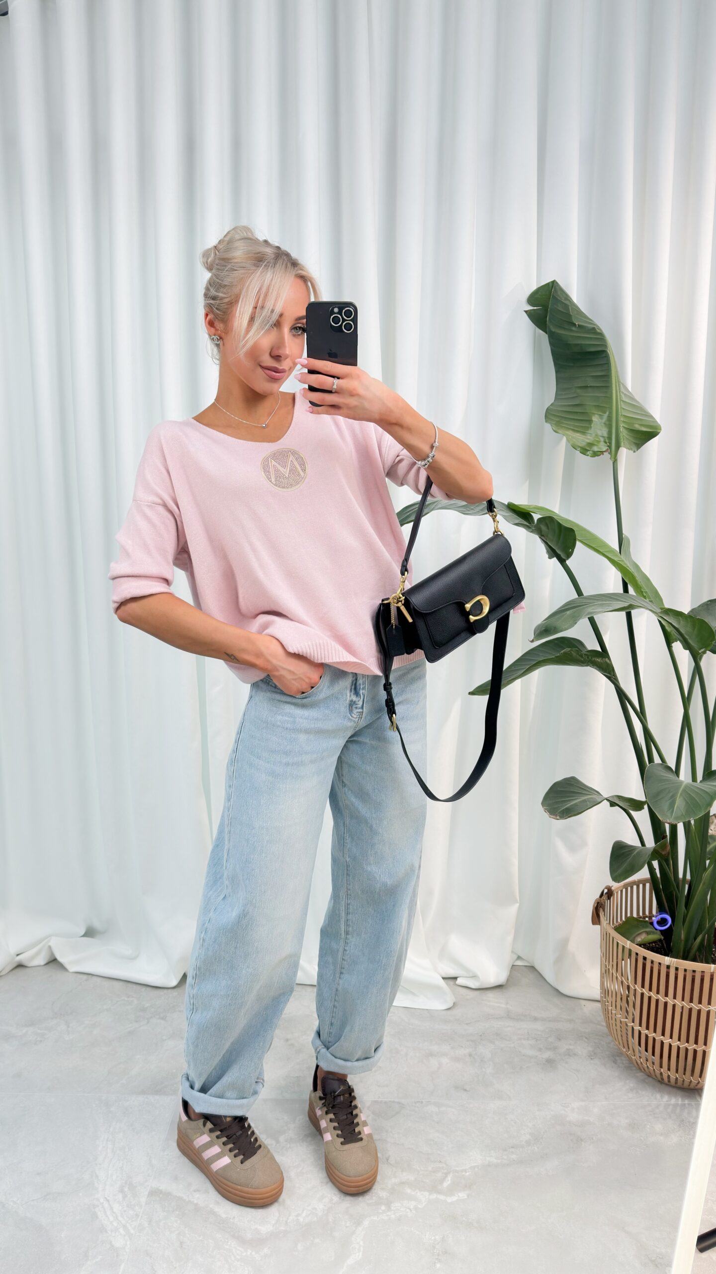 Sweter Minimal Pudrowy Róż