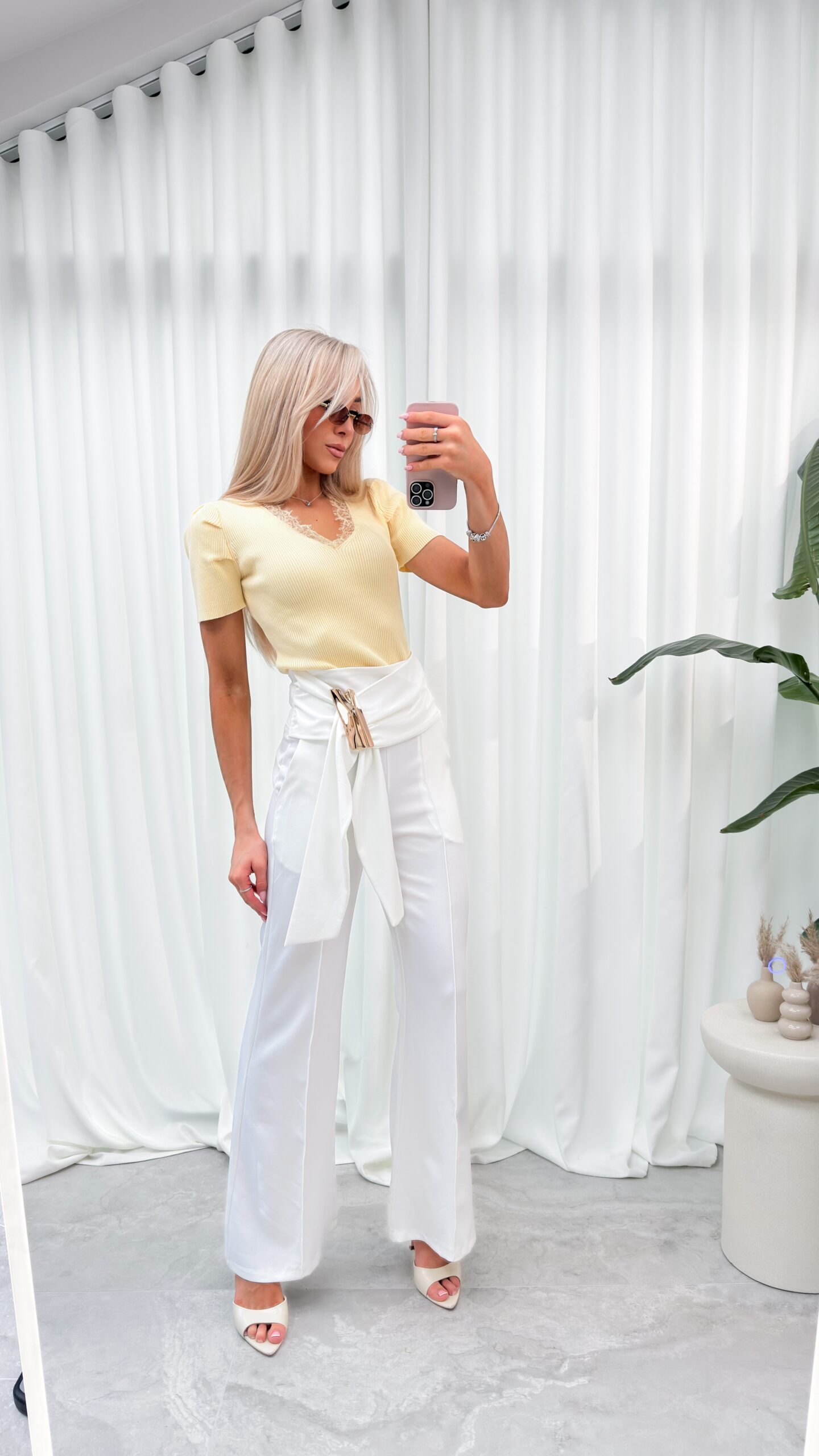 Spodnie Palazzo Białe